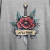 Memorial Day Lest We Forget Poppy & Sword Women's Gray Heather Crew Neck Short Sleeve Crop Top - 2 of 4