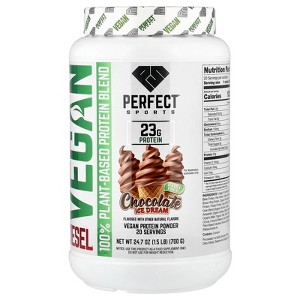 PERFECT Sports Vegan Diesel, 100% Plant-Based Protein Blend, Chocolate Ice Cream, 1.5 lb  (700 g) - 1 of 4