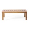 VYNXARIA Teak Acacia Wood Loveseat and Coffee Table Set with Cream Cushions - 4 of 4