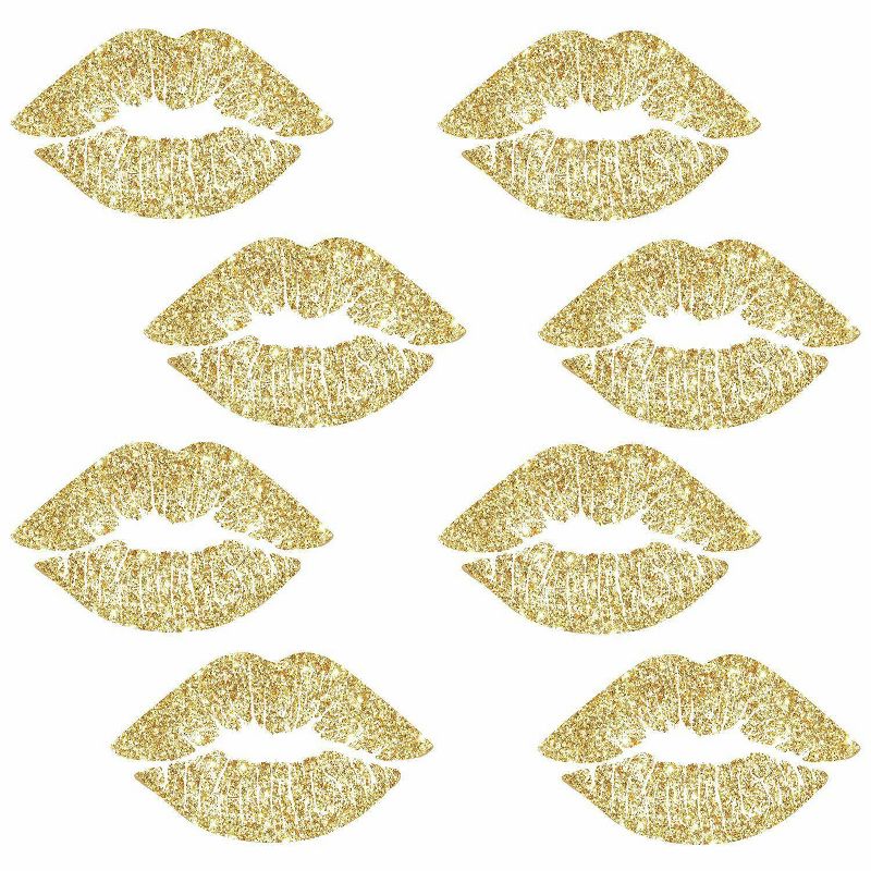 Lip Peel and Stick Wall Decal with Glitter Gold - RoomMates, 1 of 6