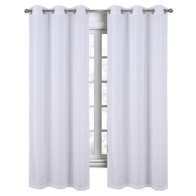RT Designers Collection Lava Jacquard Grommet Curtain Panel Pair 36" x 84" White