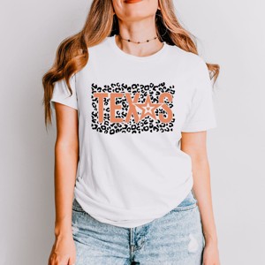 Simply Sage Market Women's Leopard Texas Star Short Sleeve Graphic Tee - 1 of 4