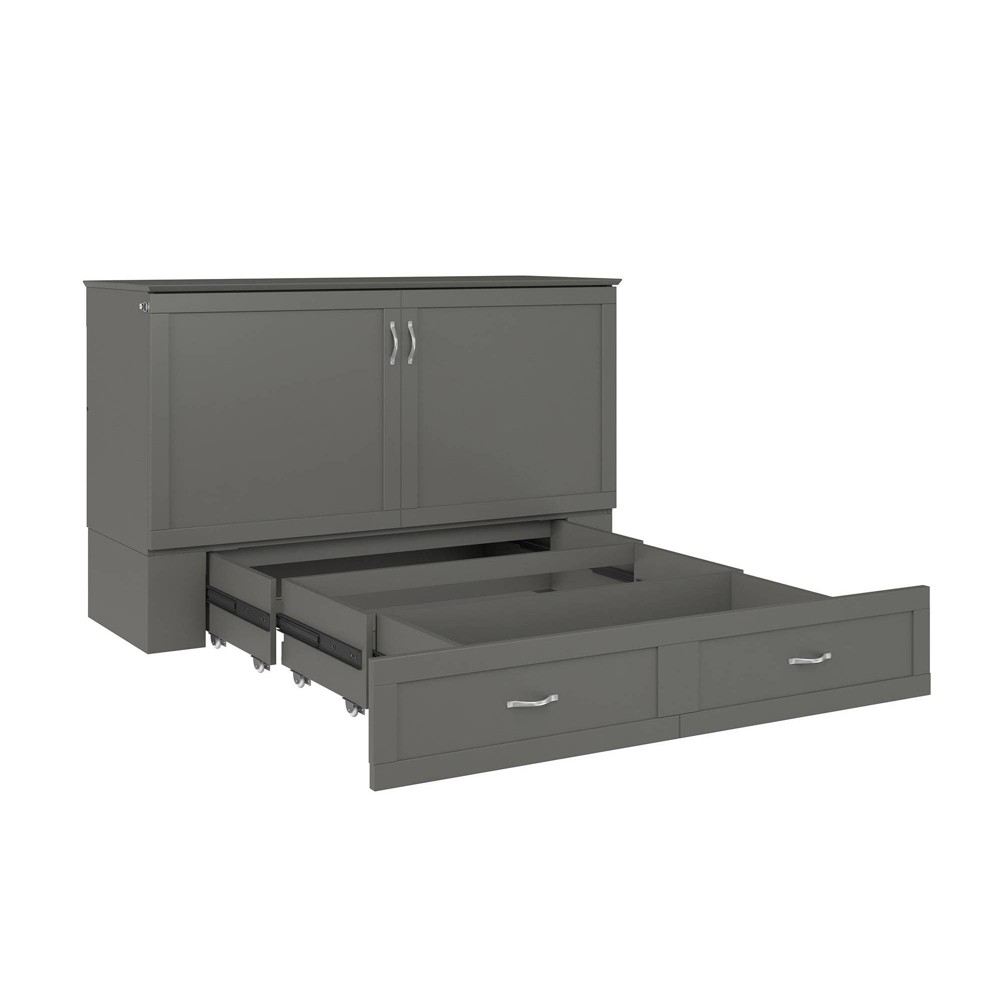 Photos - Bed Frame AFI Queen Hamilton Murphy Bed Chest USB Turbo Charger Gray  