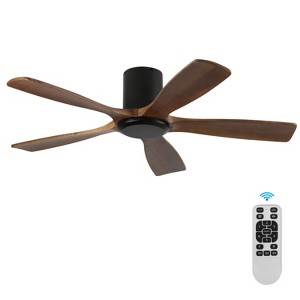 Wanze of Ocean 52 In. 5-Blade Solid Wood Indoor Flush Mount Ceiling Fan with Remote Control - 1 of 4