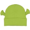 Shrek Costume Beanie Green Ogre Character Face Cuff Knit Beanie Hat w/ 3D Ears - 2 of 4