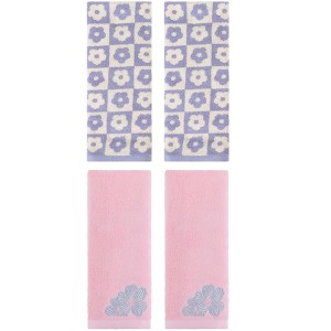 REGALWOVEN 4 Pcs Cotton Soft Absorbent Decorative Bathroom Hand Towel - 1 of 4