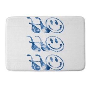 Gnomeapple Groovy Typography Memory Foam Bath Rug Blue - Deny Designs: Machine Washable, Microfiber, 1'9"x2'10" Rectangle Bath Mat - 1 of 4