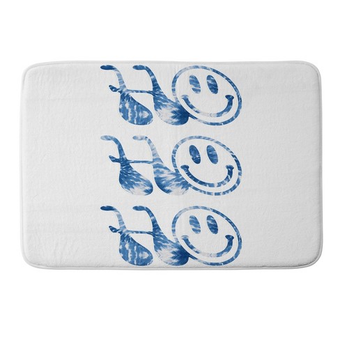 Gnomeapple Groovy Typography Memory Foam Bath Rug Blue - Deny Designs: Machine Washable, Microfiber, 1'9"x2'10" Rectangle Bath Mat - image 1 of 4