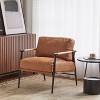 KTMBDW Accent Chair with Comfy Cushions, Mid-Century Modern Armchair with Metal Frame and Wooden Armrest for Living Room, Bedroom - 4 of 4