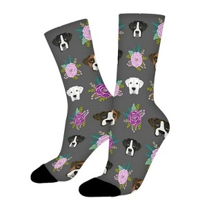 Boxer Dogs Women Printed Crew Socks Funny Funky Socks Soft Polyester Novelty Gifts for Artists Men - 1 of 1