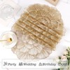 Aoibox Round Pressed Vinyl Metallic Flower Place Mats Set of 6, Heat Resistant Dining Table Mats for Wedding Party Kitchen Decorations - 3 of 4