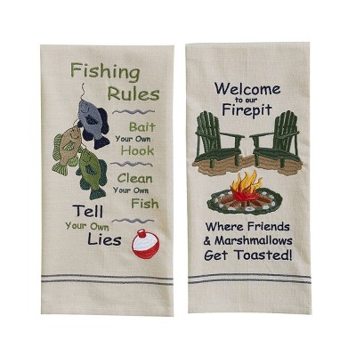 Park Designs Fishing Rules Dishtowel Bundle of 2