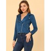 INSPIRE CHIC Women's Zip Up Faux Suede Biker Moto Jacket - 2 of 4