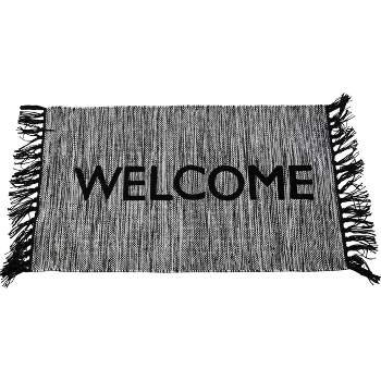 Hand Woven Outdoor Safe Polyester Entry Rug with Hand Tied Fringe - Foreside Home & Garden