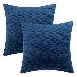 Unique Bargains Couch Bedroom Luxury Textured Soft Cozy Solid Striped Square Throw Pillow Covers Set of 2 - 1 of 4