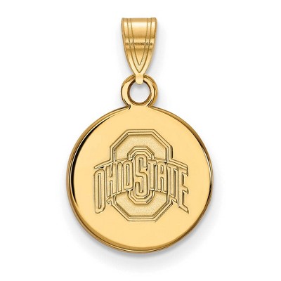 Black Bow Jewelry 14k Yellow Gold Ohio State Buckeyes NCAA Small Pendant