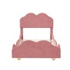 Luxurious Twin Cloud-Shaped Upholstered Platform Bed for Cozy Comfort - 4 of 4