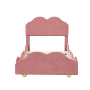 Twin Upholstered Platform Bed with Cloud-Shaped Bed Board - 1 of 4