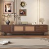 70.8'' Mid Century TV Stand with Rattan Sliding Doors and Drawers for 80'' TVs,Media Console for Living Room-Baofuwish - 2 of 4