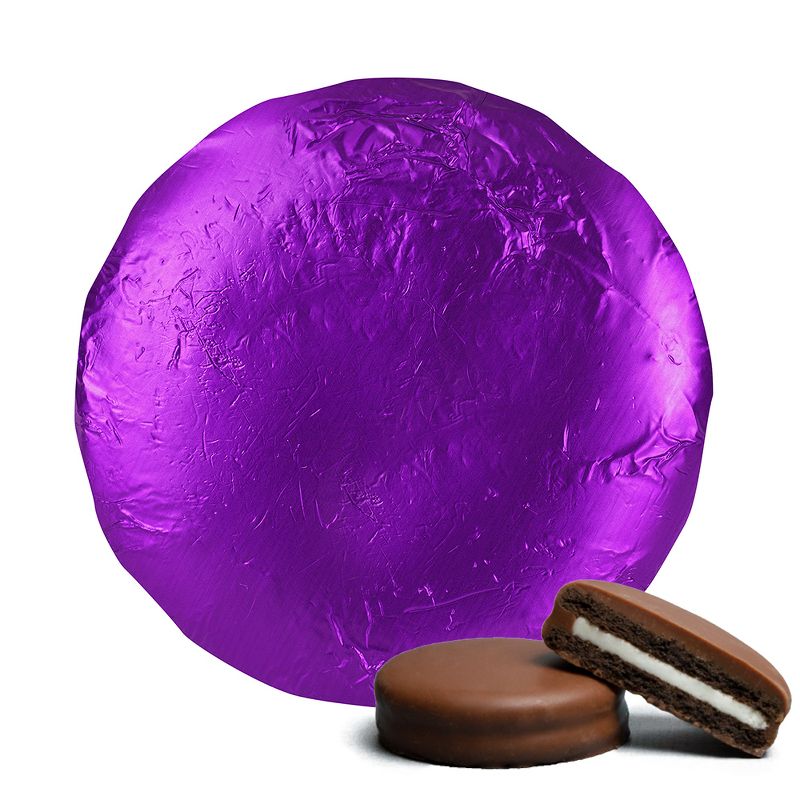 20 Pcs Foil Wrapped Chocolate Covered Oreo Cookies Purple Candy Party Favors, 1 of 2