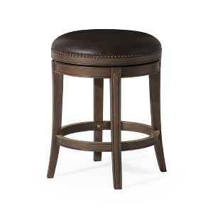 Maven Lane Alexander Backless Swivel Vegan Leather Counter Height Bar Stool - 1 of 4