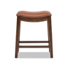 Barlow 24.5" Top Grain Leather Backless Saddle Counter Stool - 2 of 4