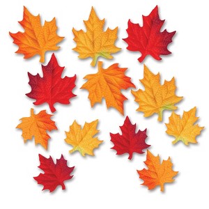 Beistle Deluxe Fabric Autumn Leaves, 3.5" & 4.75", (48/Pkg) Multicolored - 1 of 4