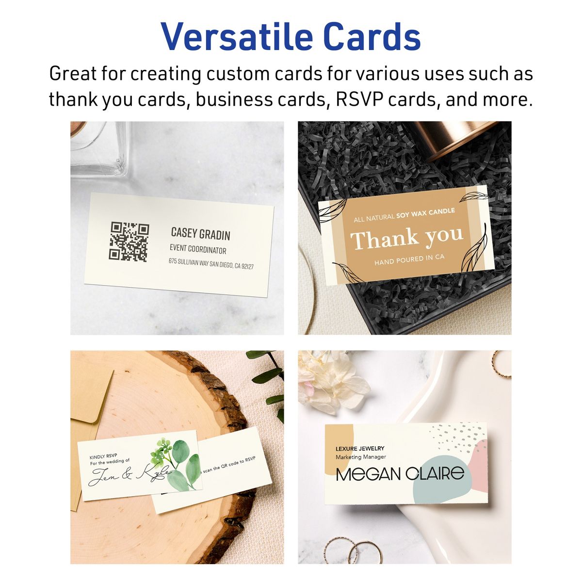 1-3/4" x 3-1/2" Rectangle, Matte Ivory Business Cards - thumbnail 3
