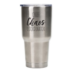 Chief Chaos Coordinator Matte Black 30 Ounce Stainless Steel Travel Tumbler Mug with Lid - 1 of 4