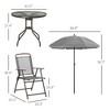 PAGED Patio Dining Set Outdoor Table and Chairs with Glass Table and Umbrella for Outdoor, Garden, Backyard - 2 of 4