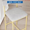 Kitchen Island Bar Stools Set of 2, Counter Height Bar Stools w/Back & Upholstered Wider Seat, Kitchen Barstools with Footrest - 4 of 4