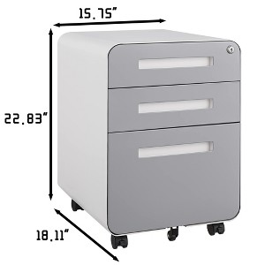 Versatile rolling storage cabinet¡ªthree lockable drawers, moisture-proof black steel, and smooth-rolling casters for secure document access anywhere. - 1 of 4