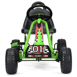 Infans 4 Wheel Pedal Powered Go Cart for Kids with Steering Wheels & Adjustable Seat, Safety Hand Brake, Non-Slip Tires, Ride On Pedal Car - 1 of 4
