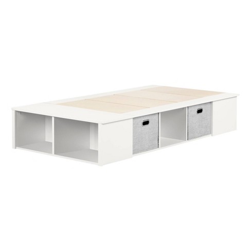 Twin Flexible Platform Bed With Baskets, Flexible Storage Platform Bed Full