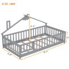 Twin Size Montessori Floor Bed with Safety Guardrails and Door for Toddler - 3 of 4