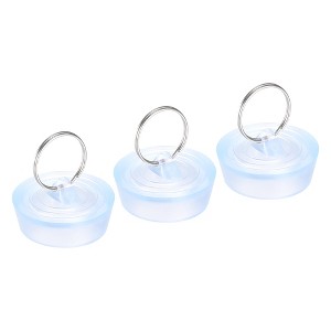 Unique Bargains Rubber Clear Hanging Ring Bathtub Kitchen Drain Stopper 3 Pcs - 1 of 4