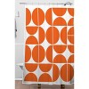 The Old Art Studio Mid Century Modern Shower Curtain Orange - Deny Designs: Geometric Pattern, Microfiber Fabric, Machine Washable - image 2 of 4