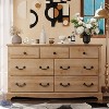 Vintage 7 Drawers Dresser, 54" Wide Wood Rustic Chset of Drawers for Bedroom, Living Room,Hallway - 2 of 4