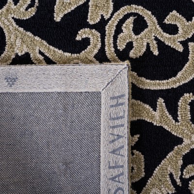 Chelsea Black and Olive Hand-Hooked Wool Area Rug