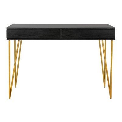white and gold desk target