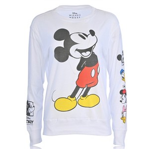 Ladies Mickey Mouse Fashion Shirt - Disney Mickey and Minnie Mouse Long Sleeve With Sleeve Print Tee - 1 of 4