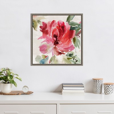 Amanti Art Fall Peony I by Asia Jensen Canvas Wall Art Print Framed 22 x 22-in.