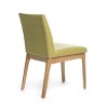 Wooden Dining Chairs Set of 2, Upholstered Kitchen Dining Room Chair, Modern Fabric Farmhouse Dinner Chair for Restaurant & Cafe, Green - 2 of 4