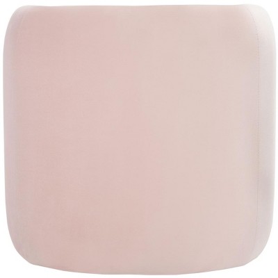 Kibo Plush Velvet Light Pink Curved Ottoman