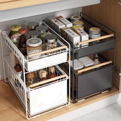 Kitchen Under Sink Storage Pull-Out Storage Shelf,Household Countertop Storage Shelf,Cabinet Double-Layer Storage Shelf,Kitchen Organizers & Storage