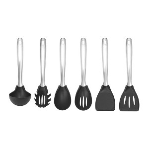 Amco 6-Piece Nylon Utensil Set, Heat-Resistant with Stainless Steel Handles, BPA-Free, Safe for Non-Stick Cookware, Dishwasher Safe Cooking Tools - 1 of 4