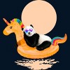 Men's Design By Humans Chillin (Unicorn Panda) By 38Sunsets T-Shirt - 2 of 4