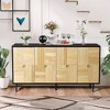 NicBex Elegant 4-Door Storage Cabinet with Carved Effect Decoration Doors for Living Room and Entryway - 2 of 4