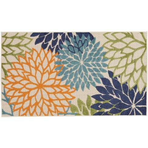 Nourison Aloha Floral Bloom Outdoor Rug Multicolor 3' X 5' : Target