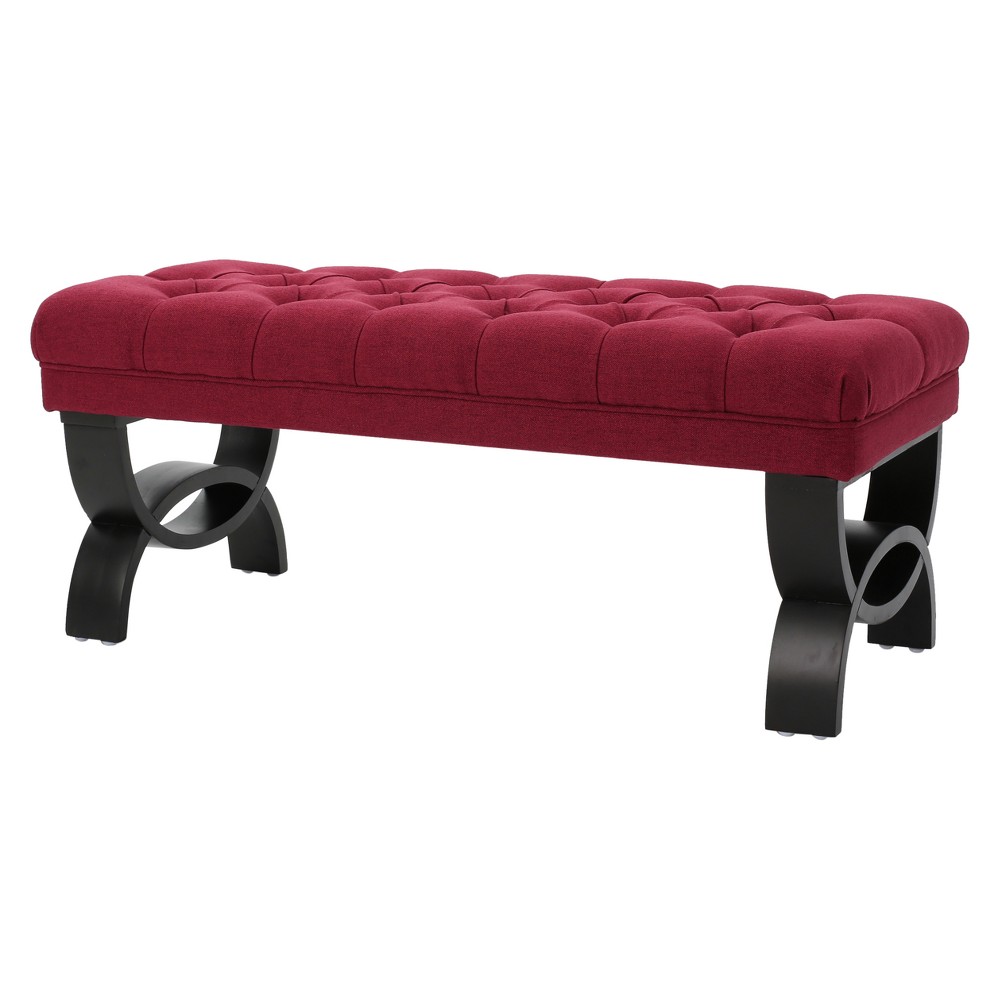 Photos - Pouffe / Bench Scarlette Ottoman Bench - Deep Red - Christopher Knight Home